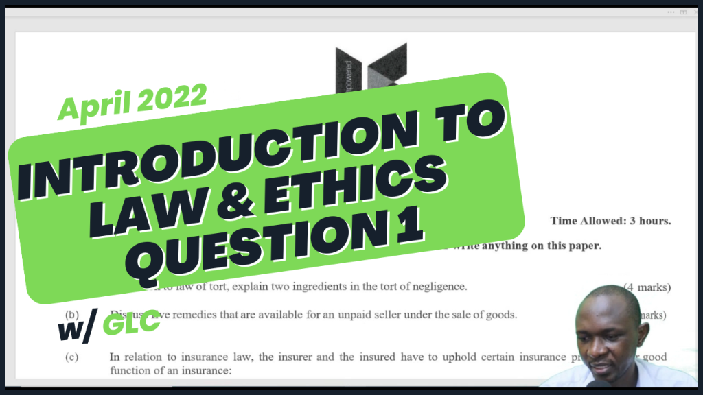 ATD INTRODUCTION TO LAW AND ETHICS APRIL 2022 Q1